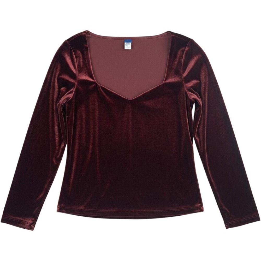 Old Navy Velvet Top Womens Small Burgundy Whimsigoth Romantic Dark Academia